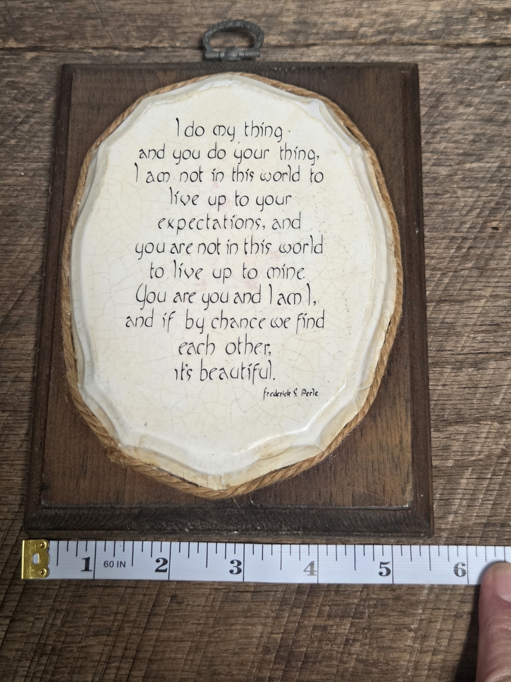 Vintage 70s Gestalt Prayer Wood Wall Plaque Fritz Perls ~ Bin 1D - Picture 3 of 8
